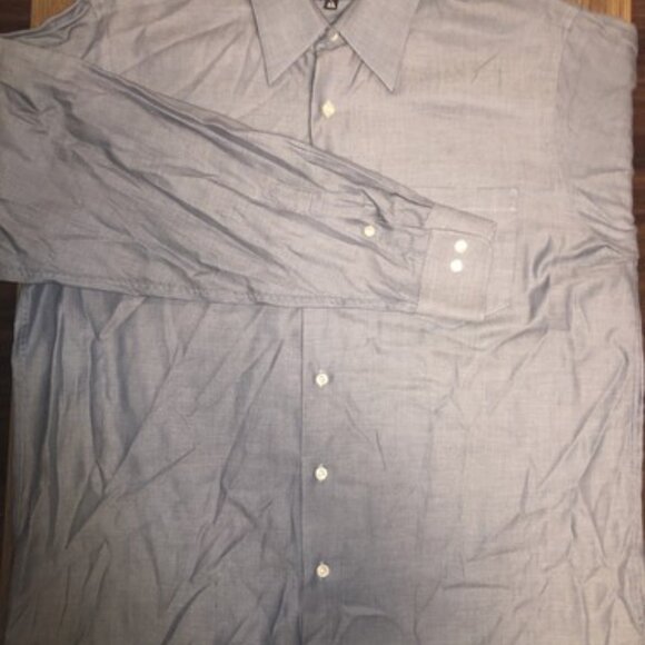 Calvin Klein Button Up Shirt Adult Large Gray White Casual Mens Long Sleeve - Picture 3 of 9